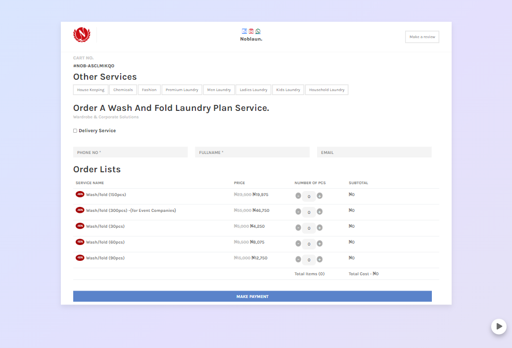 Invoice Laundrygrid