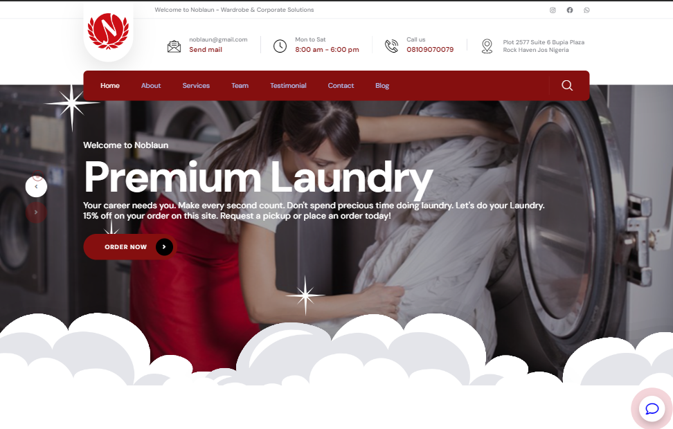 Website section Laundrygrid